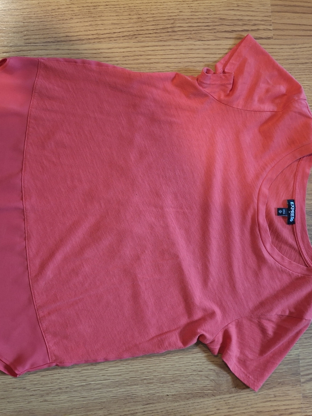 Express Coral Pink Short Sleeve Crewneck Top